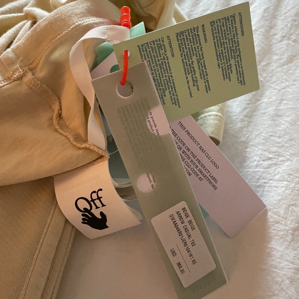 Virgil Abloh Off-White Cream Shirt & Jogger Set NWT